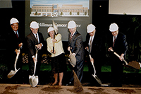 Elsie and Henry Hillman (center) at the ground breaking of Hillman Cancer Center, 1999.