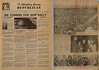 Newspaper announcing a campaign rally for William W. Scranton during his race for Pennsylvania Governor, 1962. (Copyright: Republican Executive Committee of Allegheny County)